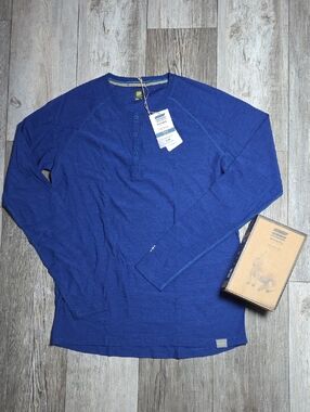 Meriwool Layers 190g Henley Lightweight 100% Extra Fine Merino Wool Longsleeve M